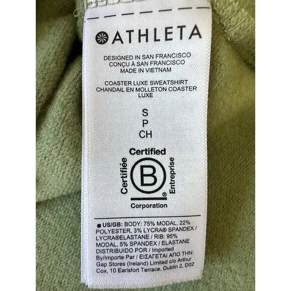 Athleta Coaster Luxe Sweatshirt Sage Green Soft Modal Blend Size Small SP Women - Picture 6 of 6